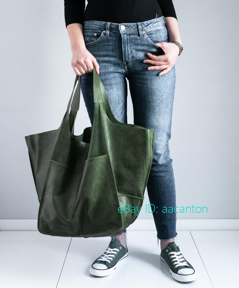 Large Capacity Shopping Bags Soft Leather Casual Tote Shoulder Bag Handbag Women
