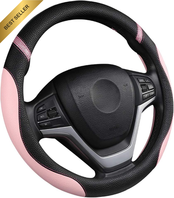 Steering Wheel Cover for Car Leather Universal Covers Men Women Fit Cars SUV Tru