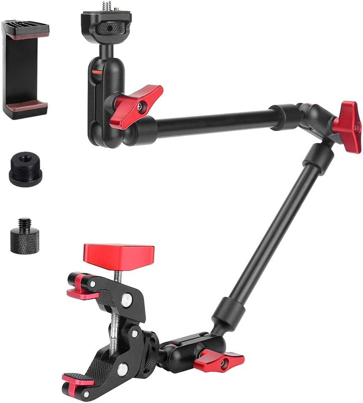 22" Magic Arm with Camera Mount, Adjustable Articulating Friction Boom Arm with