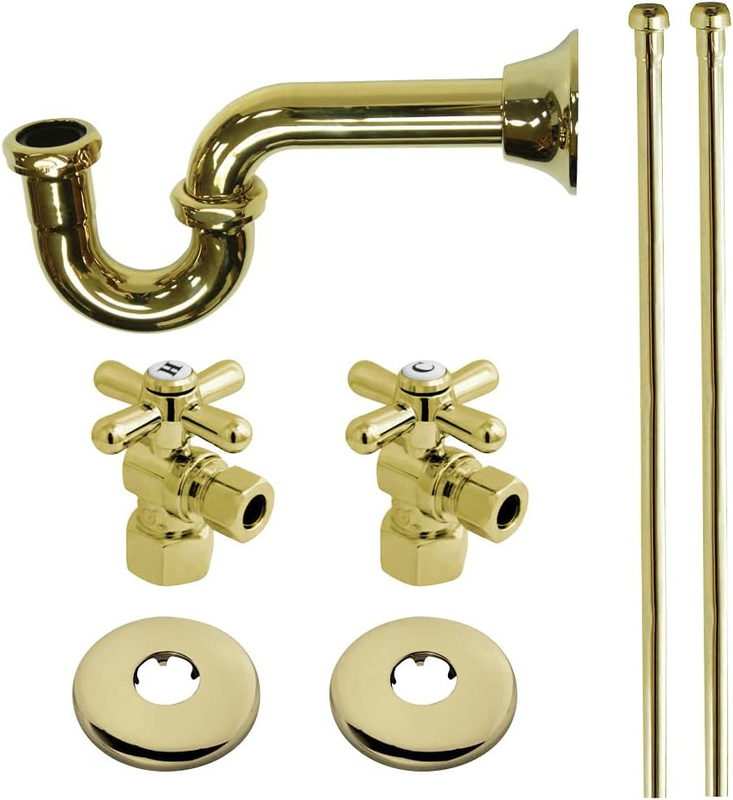 KPK102P Trimscape Traditional Plumbing Sink Trim Kit with P-Trap in Polished Brass