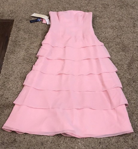 Ladies Pink Ruffle Alfred Angelo Formal Dress NWT