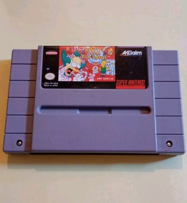 Krusty's Super Fun House SNES The Simpsons Tested Works Game Cartridge Nintendo
