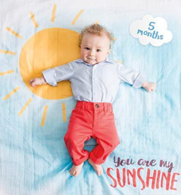 lulujo Baby s First Year Milestone Blanket and Card Set| 40in x 40in| You are...