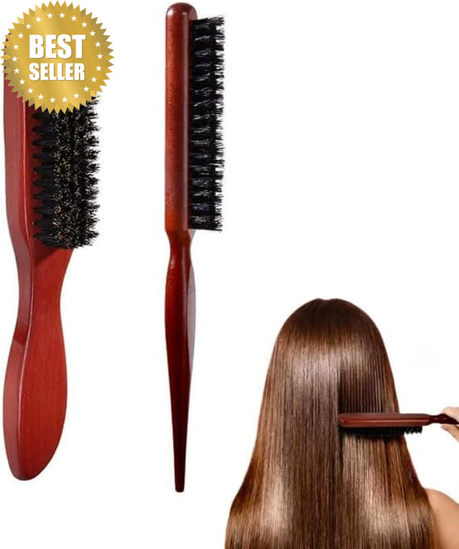 2 Pcs Boar Bristle Brush, Anti-Static Quiff Roller Hair Brush Set for Men and Wo