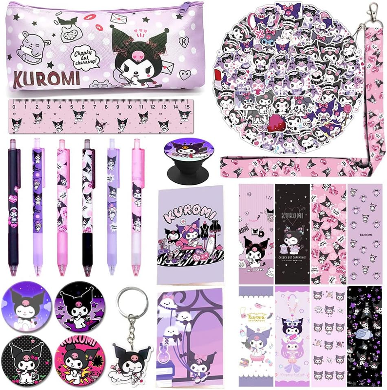 KUROMI School Supplies Gift Set, Including Notebook Pencil Case