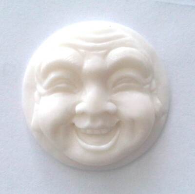 MS Carved Artisan Happy Buddha Face Cabs Cabochons 4 Sizes Bali Fair Trade