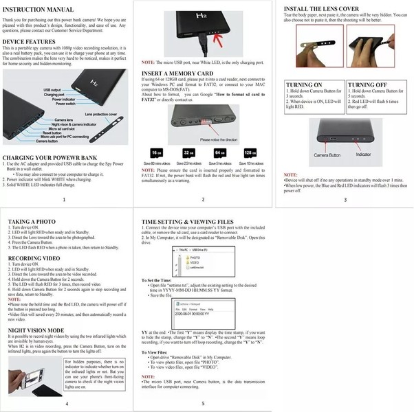 Hidden Camera HD 1080P 5000mAh Power Bank Mini Security Wireless Nanny Cam Spy2 - Image 9