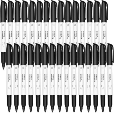 30 Count Permanent Markers Pen Black Fine Point Tip Permanent Marker Pens Set