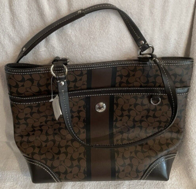 Coach Gallery Tote In Signature Canvas Brown/Black for women
