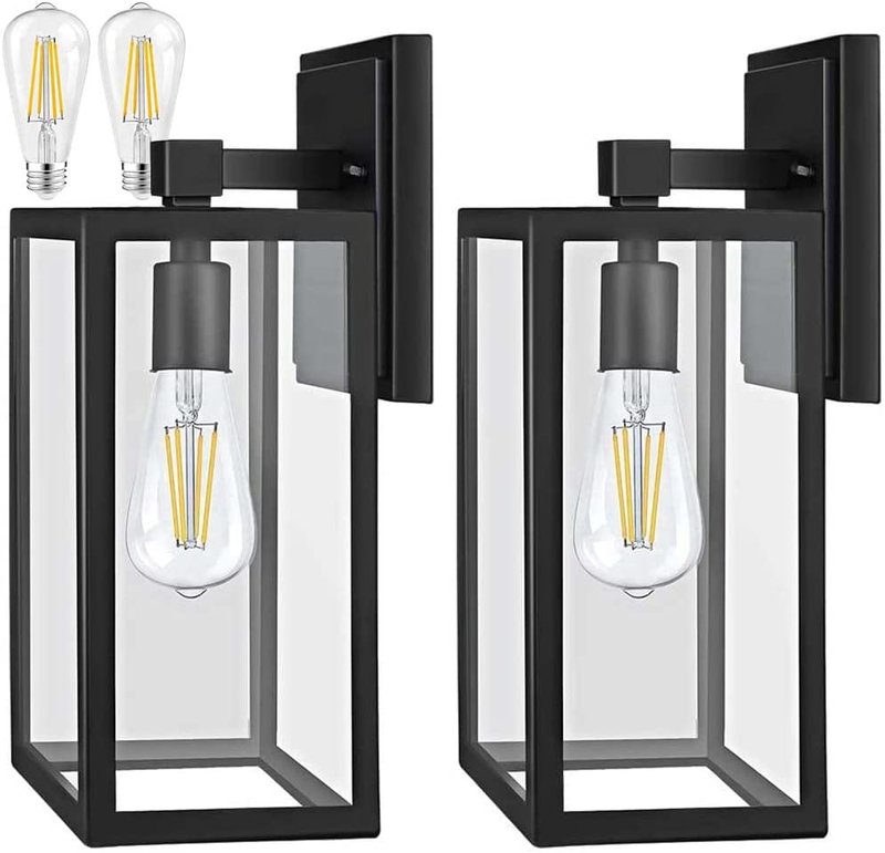 Outdoor Light Fixtures Wall Mount, Porch Light with 2 LED Bu