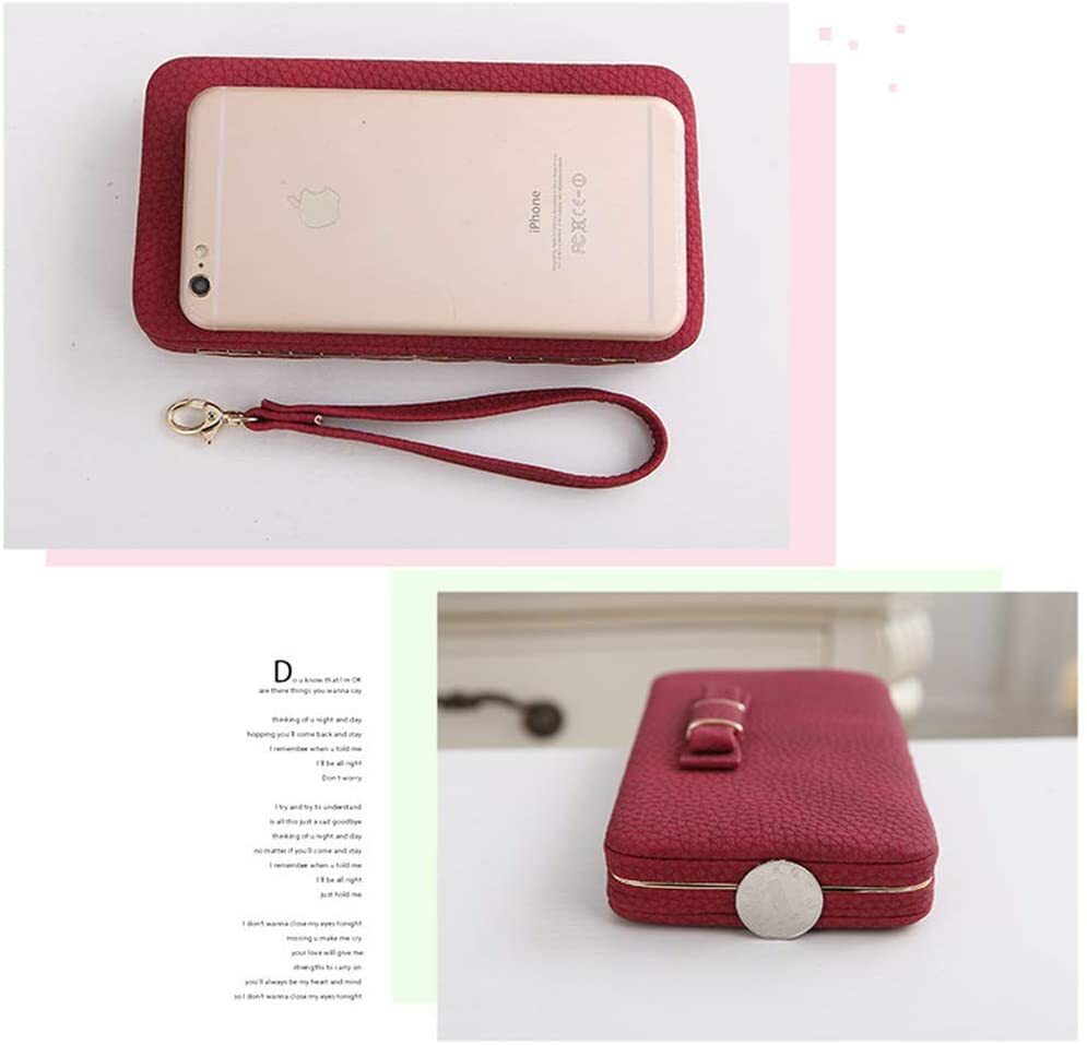 Womens Bowknot Wallet Long Purse Phone Card Holder Clutch Large Capacity Pocket