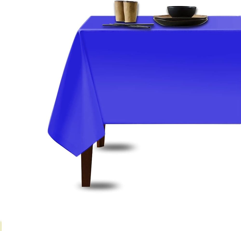 Disposable Plastic Tablecloth 54 Inch. X 108 Inch. 3 Pack Premium Decorative Rec