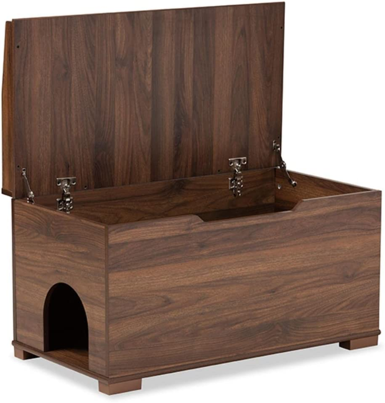 Mariam Modern and Contemporary Walnut Brown Finished Wood Cat Litter Box Cover H