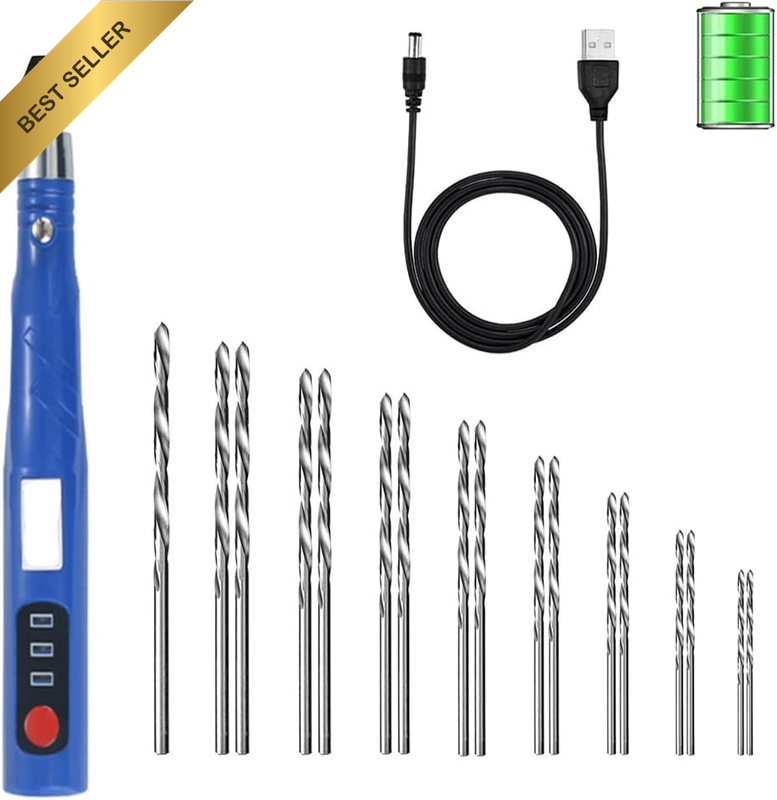 Electric Cordless USB Rechargable Hand Drill Kit for Jewelry Making,Pin Vise Set