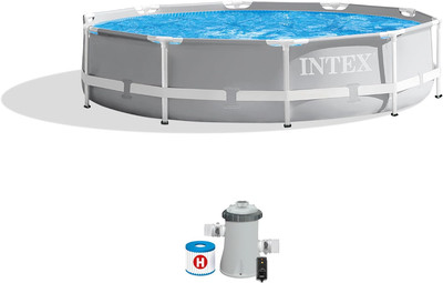 10ft Prism Frame Above Ground Pool Set, 330 GPH Pump, 1185 Gal, Rust Resistant