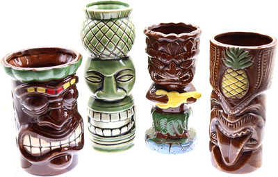 Set Di 4 Tazze Tiki Tropical Bicchiere Da Cocktail Tiki Set Di Tazze in Ceramica