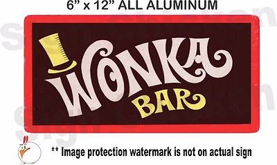 Funny Sign - WILLY WONKA, wall decor, WONKA BAR - Movie Prop, chocolate