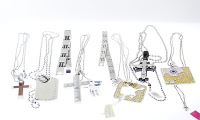 Assorted LOT of 8 SHR & Black & Blue Designer Stainless Necklaces & Bracelets
