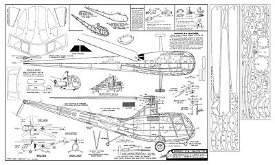 Model Airplane Plans (FF): SIKORSKY R-6 HELICOPTER 21¼'' Rotor Span Balsa Model