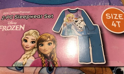 2 Girl's Size 4T 2-Piece Sleepwear 1 Flannel Hello Kitty & 1 Flannel Frozen New