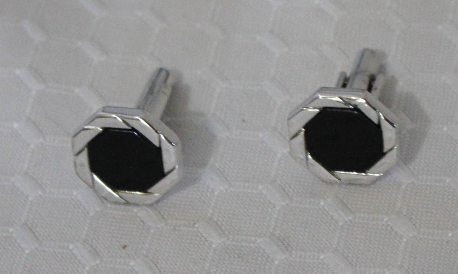 Vintage  Stafford Cufflinks  in Original Box - Black & Silver