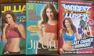 Three Jillian Michaels DVD s - 30 Day Shred, Kickbox Fast Fix & Last Chance WO
