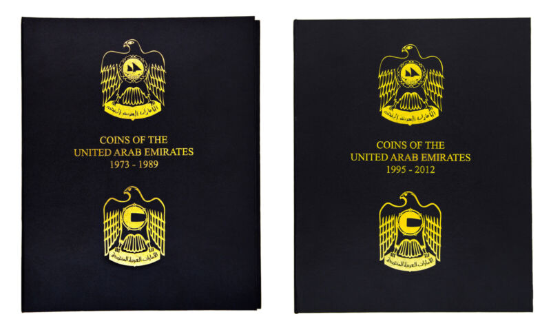 United Arab Emirates UAE Set of 2 Coin Albums 1973-1991; 1995-2012 + Update Page