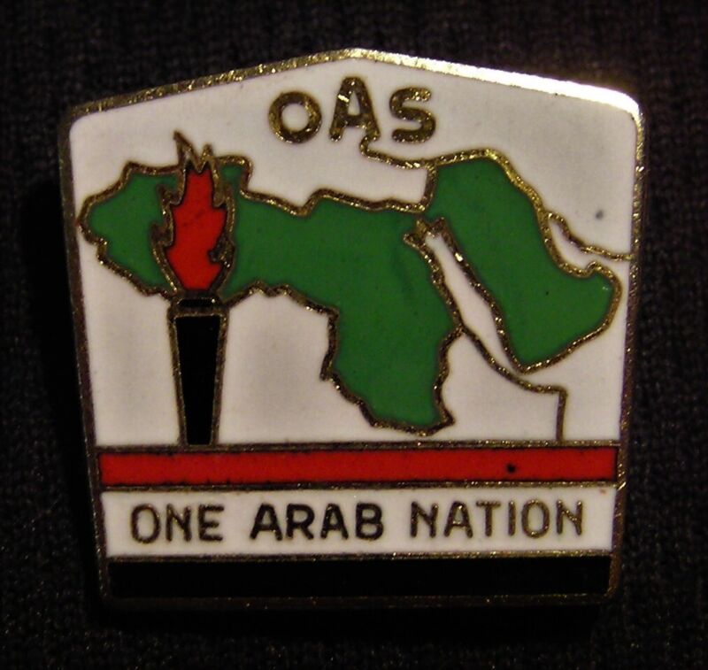 VINTAGE OAS ONE ARAB NATION / STATE PIN - Middle East