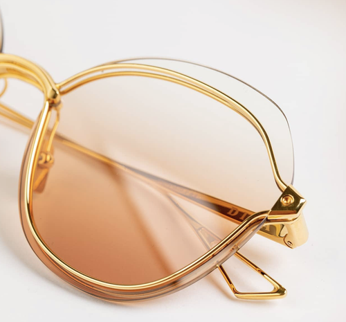 Pre-owned Dita Nightbird - Two-dts519-03-z Yellow Gold Sunglasses