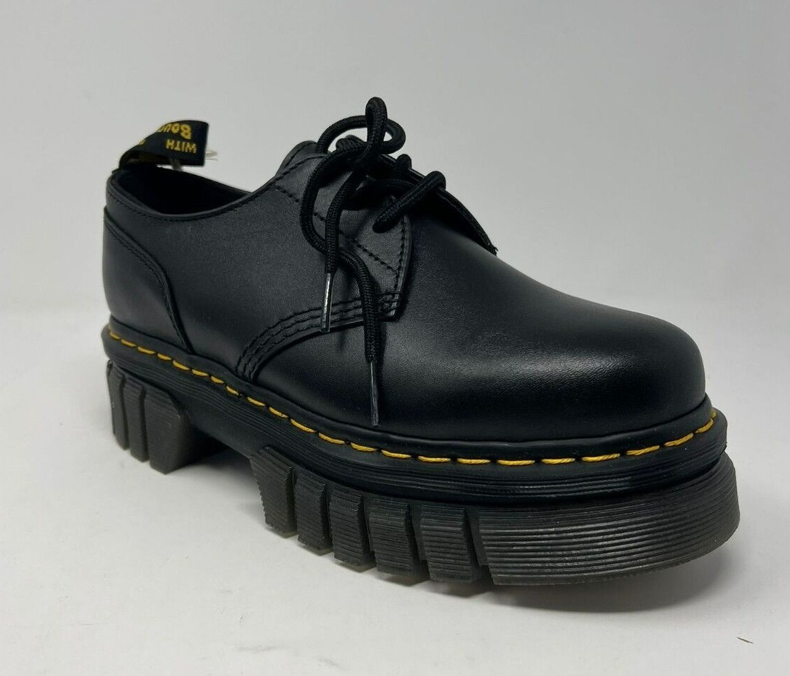 Dr Martens Women's Audrick 3-Eye Platform Shoes Black Nappa