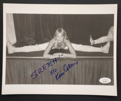 Kim Alexis Signed Auto Vintage 8x10 Actress Model Stretch Insc JSA AR39554