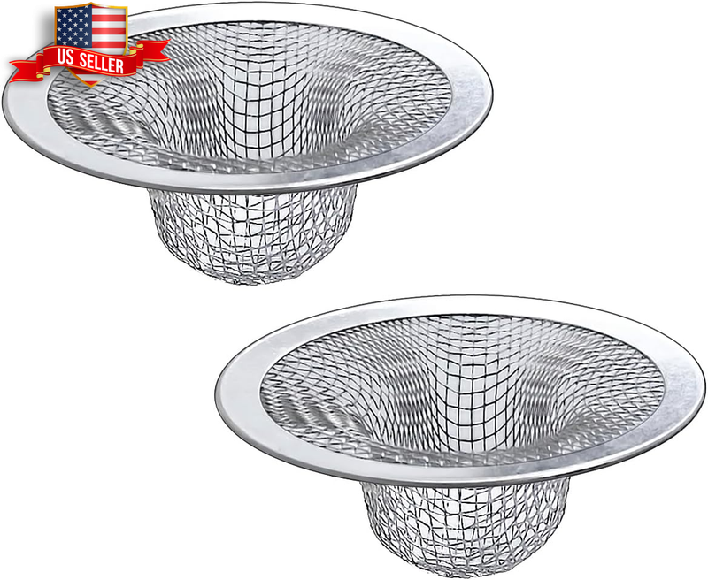Bathtub Drain Screen Sink Hair Remover Bathroom Catcher Clogged Drains Trap 2pcs
