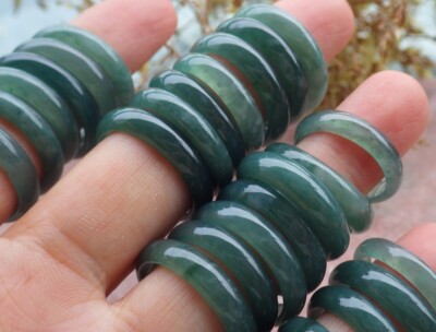 Certified Burma Natural Green Circle Jade jadeite Ring USA. 3 to 11.25 #485274