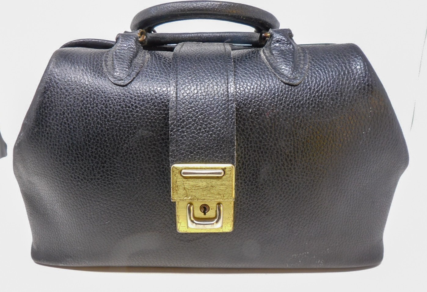 Vintage Black Leather Doctors Bag Abco #35314 Professional