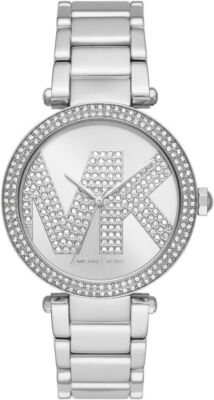 New Authentic Michael Kors Mk6658 Parker Silver Crystals Women's Watch