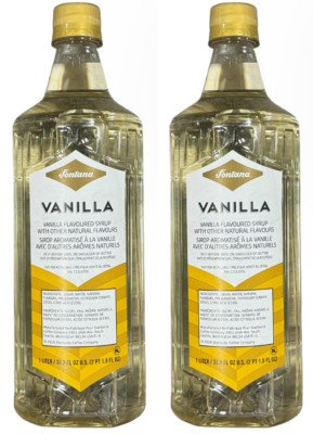 2-Pack Fontana for Starbucks VANILLA Flavored Coffee Syrup 1 L- BB 10/29/2024
