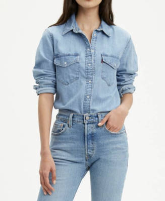 Women Denim Shirt Short Sleeve Western Jean Shirts Button Down Casual Tops  : : Clothing, Shoes & Accessories