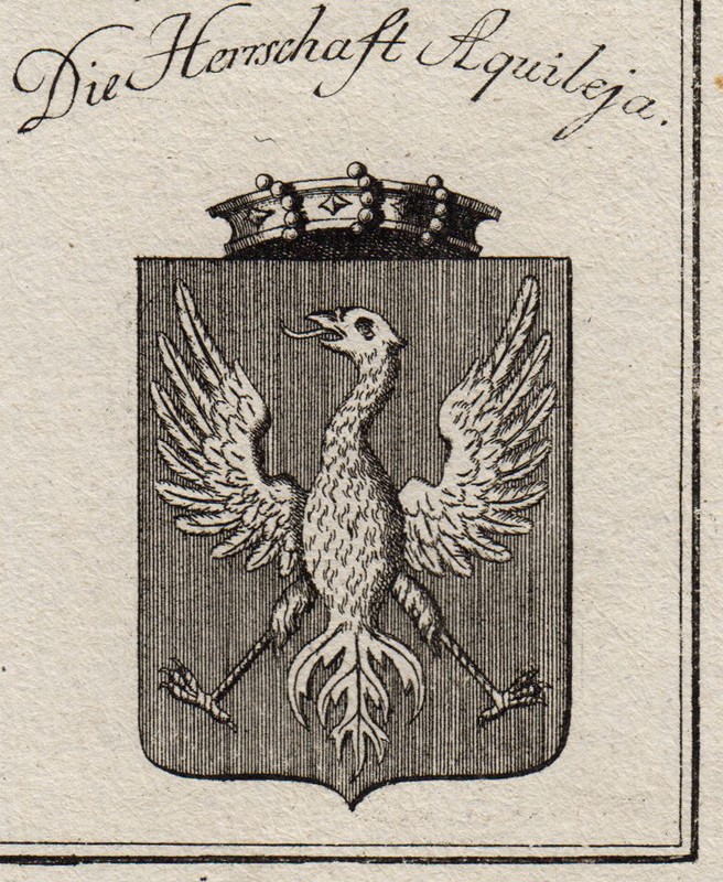 Aquileja Friuli Venezia Giulia Armoiries Original Gravure Sur Cuivre Reilly 1791