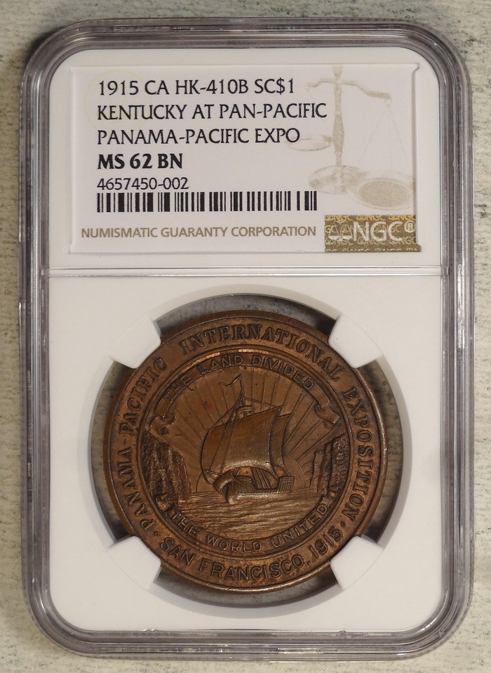 HK-410B, Kentucky State Fund Dollar, 1915 Panama-Pacific Expo, UNIQUE IN UNC