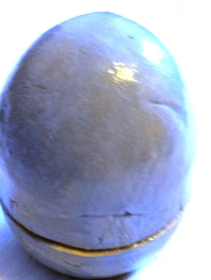 Handcrafted 2pc Bluish 3” Pottery Egg