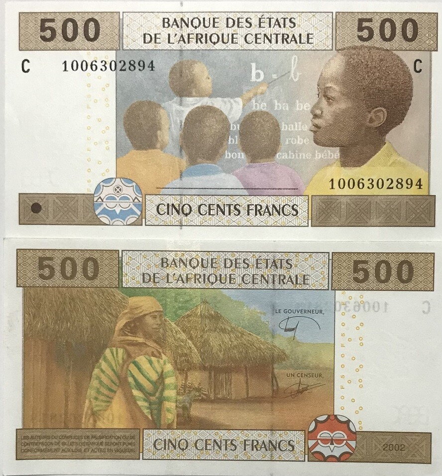 Central African States Chad 500 Fr. 2002 P 606 Ce UNC