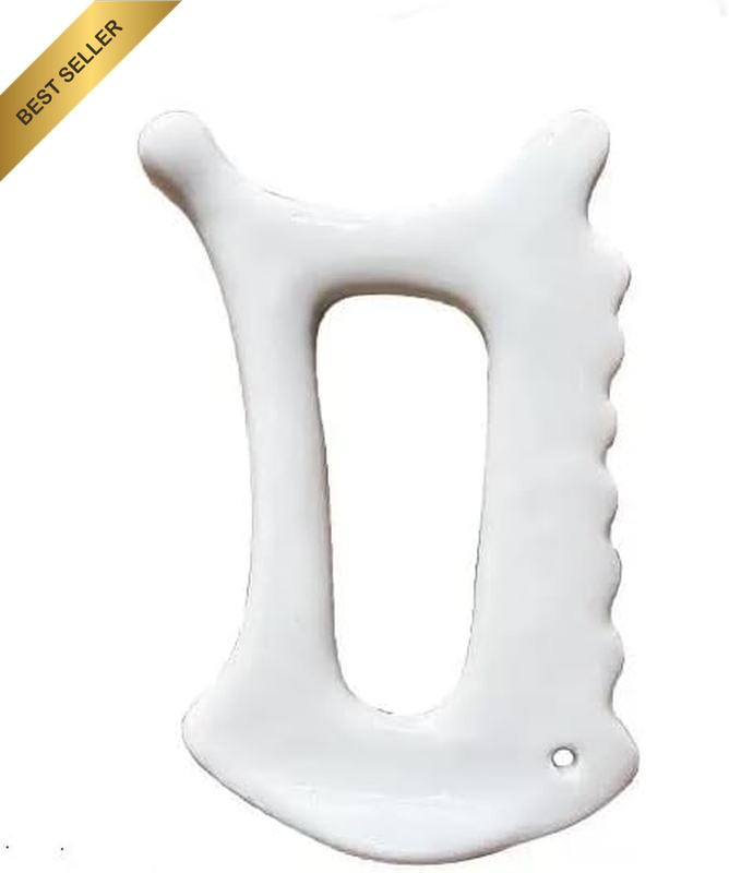 6-In-1 Ceramic Gua Sha Tool for Face & Body - Manual Facial Massage for Lymphati