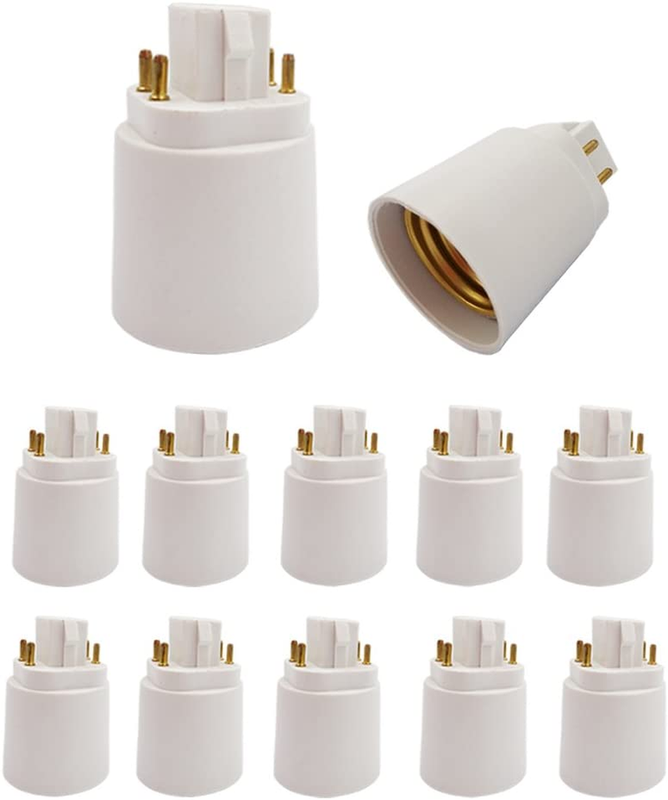 E-Simpo 4Pin Light Socket Adapter, Gx24q to E26/E27 Lamp Base Converter. Need Re