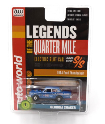 Auto World T-Jet Legend Of The Quarter Mile Blue Georgia Shaker '64 Ford T-Bolt