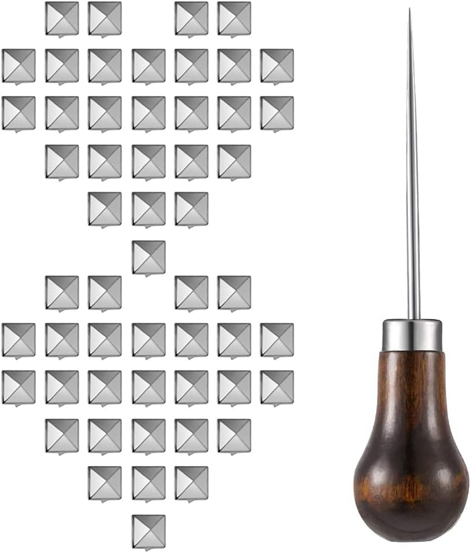 400 Pieces 10 mm Four-Jaw Square Rivets Leather Clothing Shoes Rivet Handicraft