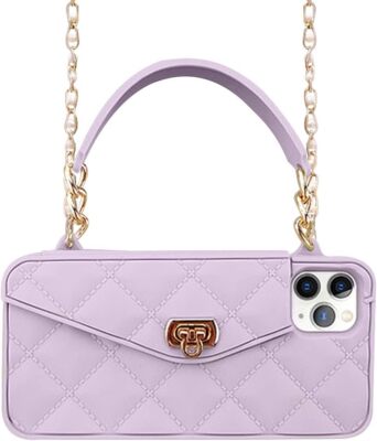 For iPhone 16 Pro Max 16+ Crossbody Wallet Handbag Purse Chain Strap Case Cover