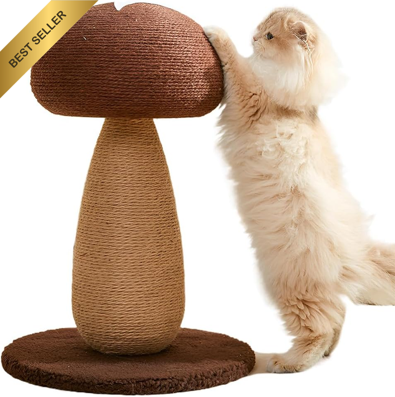 Cat Scratching Post, Mushroom Cat Scratcher, Cats Tree with Base, Durable Sisal