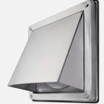 Calimaero HWG 150  6'' Dryer Vent Cover Outdoor Walls - Cowled, Stainless Steel