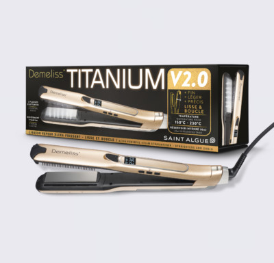SAINT ALGUE PIASTRA A VAPORE DEMELISS TITANIUM V2.0 230° PER CAPELLI IN TITANIO