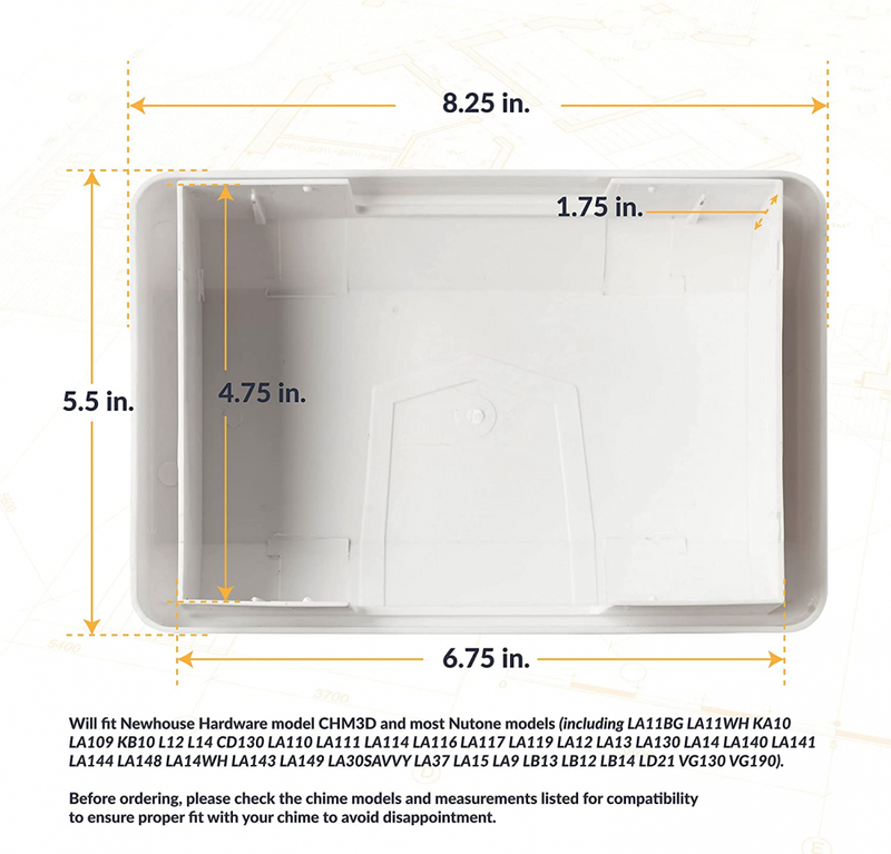 Newhouse Hardware CHM3DCOVER Door Chime Cover Only, Fits Most Nutone White